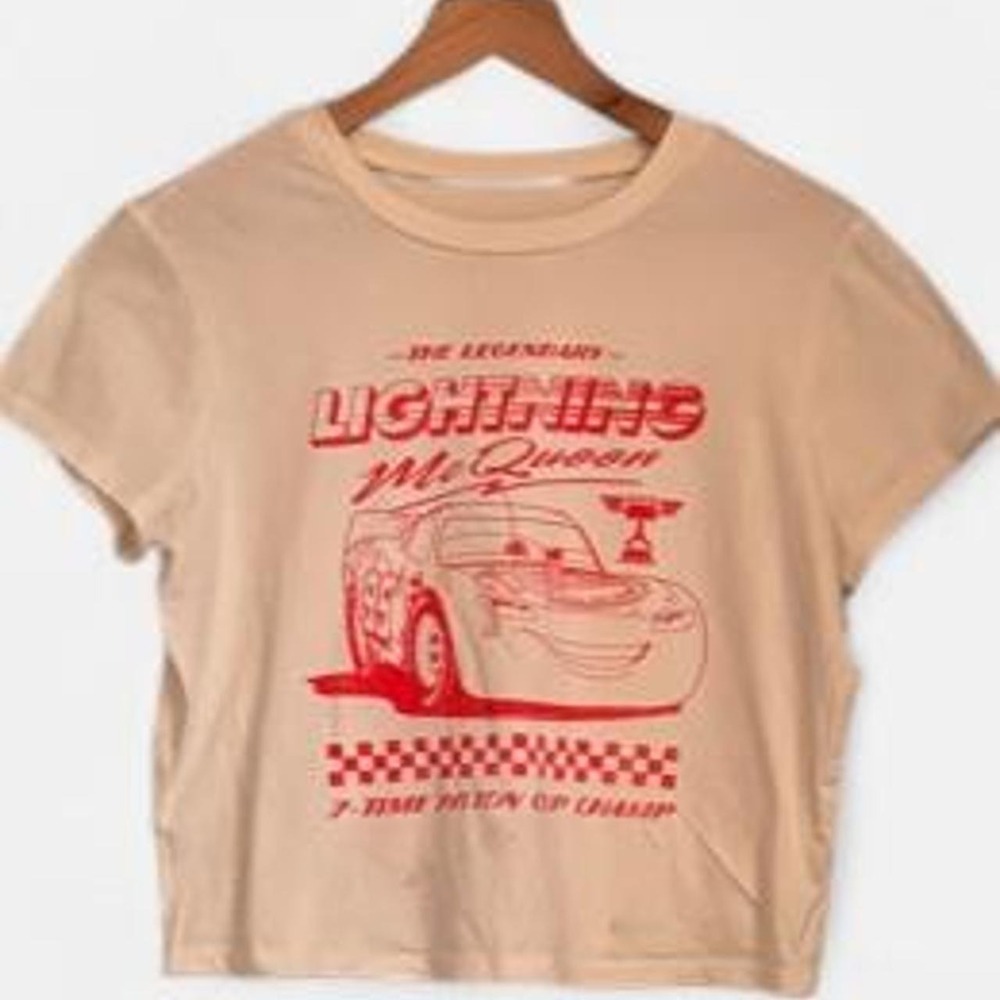 White Lightning McQueen Graphic Crop Tee 🏎️